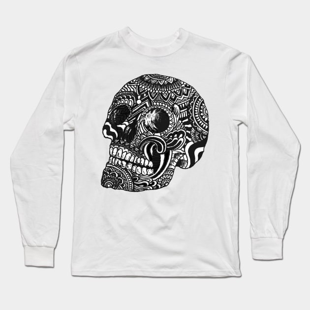 Tibetan skull Long Sleeve T-Shirt by Luke Gray